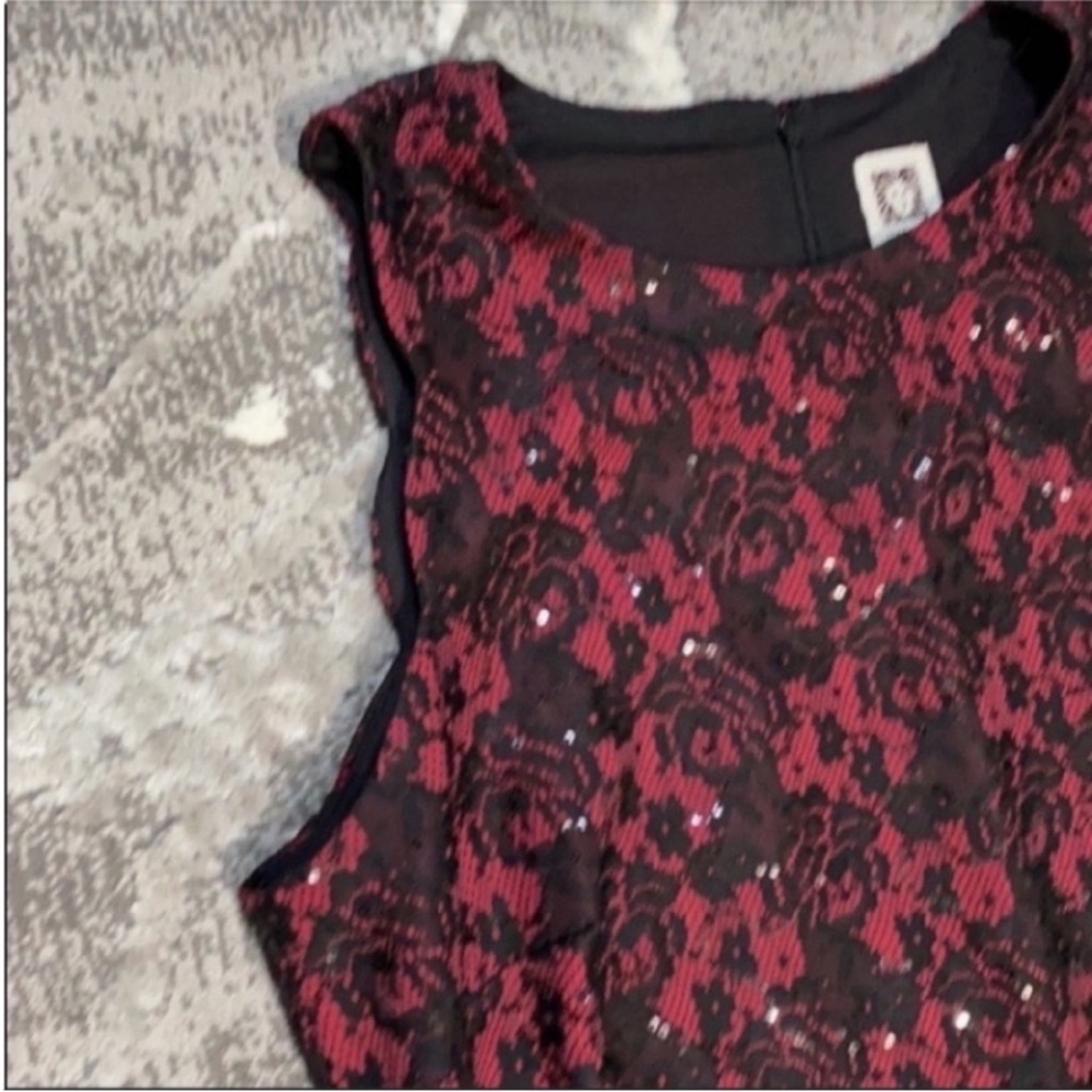 Anne Klein Red & Black Lace Sheath Dress Size 8 – New Without Tags - Picture 8 of 8
